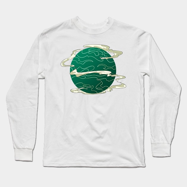 The great Japanese moon 3 - Vector illustration Long Sleeve T-Shirt by Yabisan_art